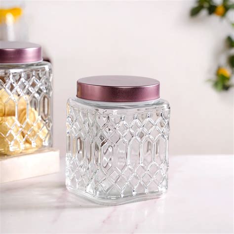 Embossed Kitchen Storage Container With Lids Set Of 4 1300ml Online ...