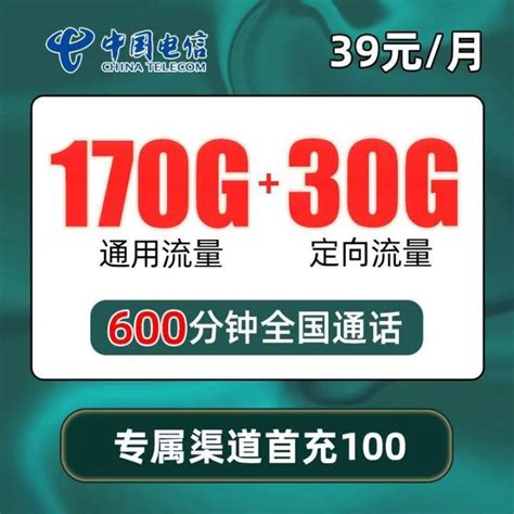 电信风清卡39元包90G通用+30G定向+100分钟通话 20年套餐 - 流量不卡网