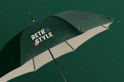 열린 우산 모형에 가까이 | 프리미엄 PSD 파일