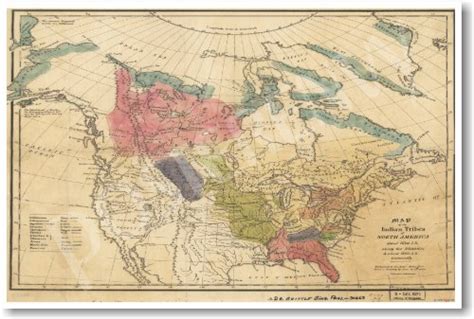 Buy American History: Vintage Map of Native American Tribes - Classroom ...