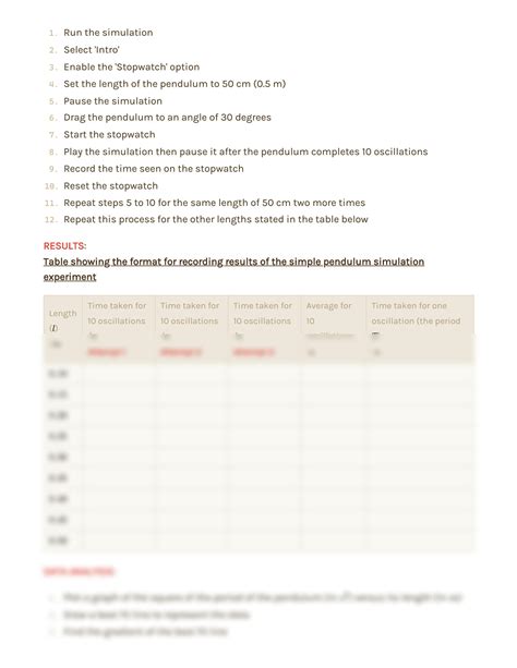 Pendulum Lab Simulation 的图像结果