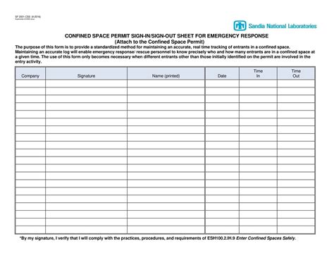Free Printable Sign In And Out Sheet Templates [PDF, Word, Excel]
