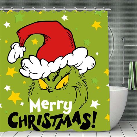 Classic Grinch Grinch in Chimney Holiday Shower Curtain，Washable ...