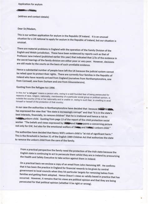 Image result for Asylum Statement Sample