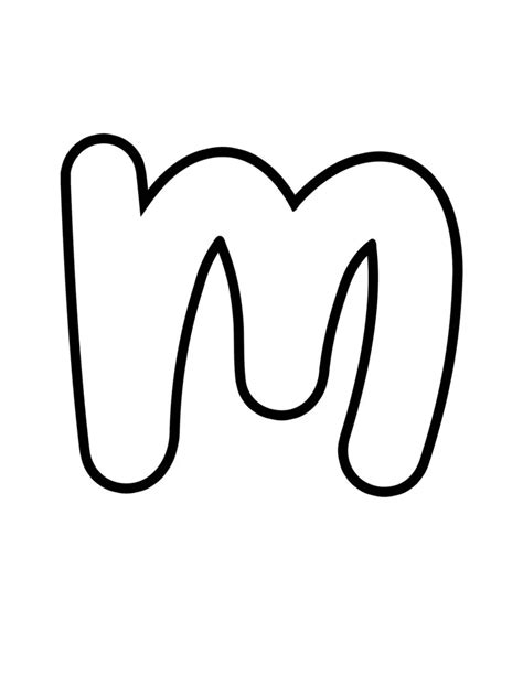 Free Printable Bubble Letters - Lowercase Bubble Letter M M Bubble ...