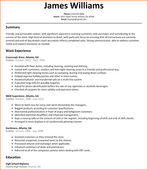 Cashier Resume Templates Free, Ad Stop Struggling With Word!
