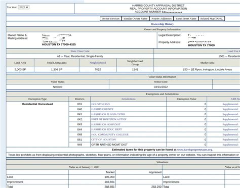 How much is the Homestead Exemption in Houston?