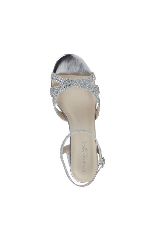 Ivy Silver Low Heel Prom Shoes 4585