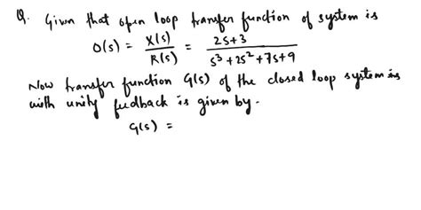 Image result for Unity Feedback Closed Loop Transfer Function