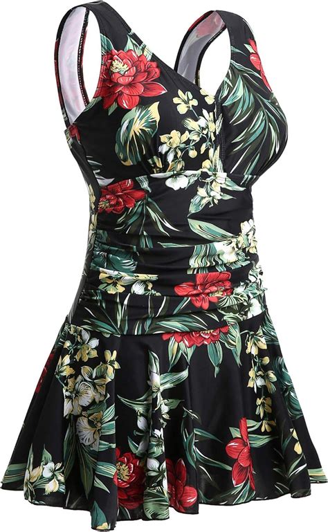 Summer Mae Women's Plus-Size Flower Printing Shaping Body One Piece ...