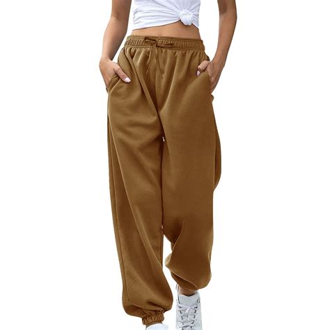 Brown Sweatpants Women's Bottom Sweatpants Joggers Pants Workout High ...