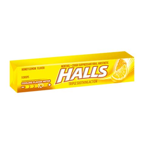 Halls Honey Lemon Flavor Cough Drops (9 Count) - MedaKi