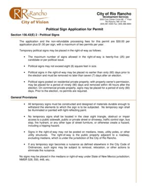 Fillable Online Political Sign Application Permit - Hard copy - City of ...