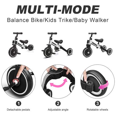 Buy KORIMEFA 3 IN 1 Kids Trike for 1-3 Years Old Boys Girls Toddlers ...
