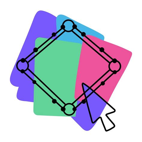 A flat style illustration showing cursor on selection tool | Premium Vector