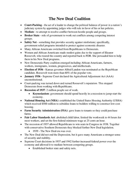 Roosevelt's New Deal Coalition - The New Deal Coalition Court-Packing ...