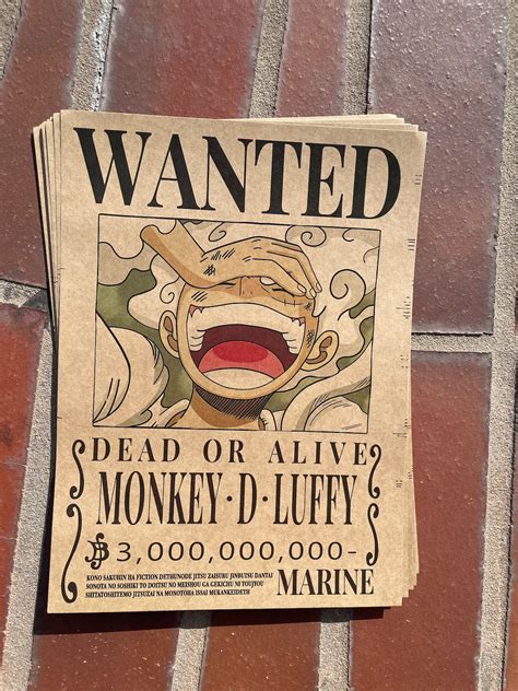 Custom Printed One Piece Wanted Posters Kraft - Etsy