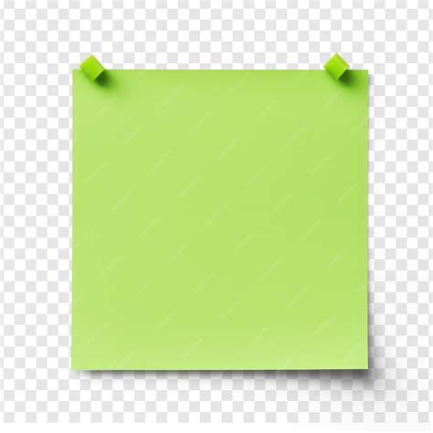 Premium PSD | Green sticky note on transparency background psd