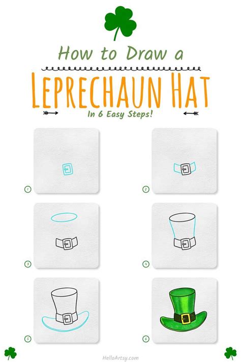 How to draw a leprechaun hat in 6 EASY STEPS! | Leprechaun hats ...
