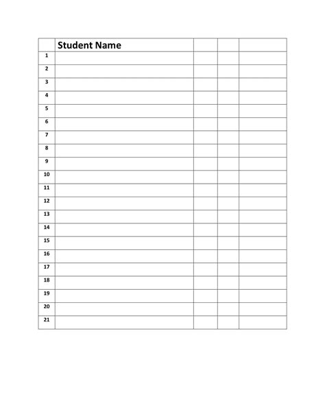 Free Printable Class Roster Templates [Excel, Word, PDF] Editable
