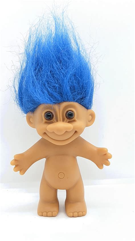 Amazon.com: Troll Doll Blue Hair Reto Vintage Old : Toys & Games