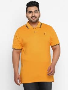Urbano Plus Solid Men Polo Neck Yellow T-Shirt - Buy Urbano Plus Solid ...
