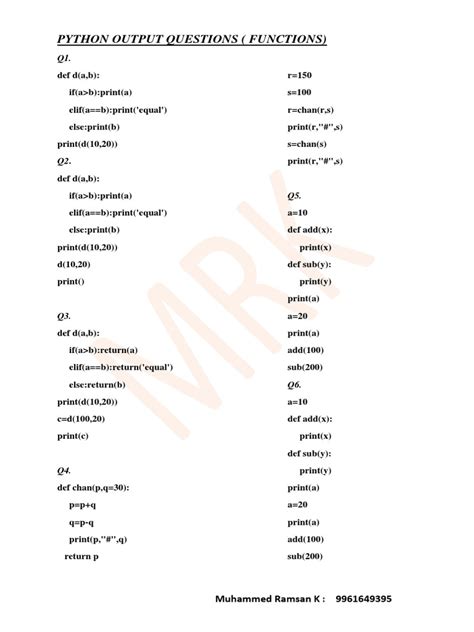 Image result for Output Based Questions in Python
