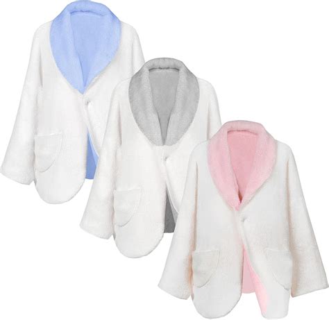 CATALOG CLASSICS Womens Bed Jacket with Pockets -Fleece Bed Jackets for ...