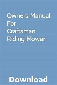 Image result for Craftsman Riding Mower Repair Manual