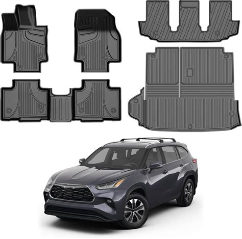 Floor Mats & Cargo Liner for Toyota Highlander 7 Seats 2020-2024 2025 ...