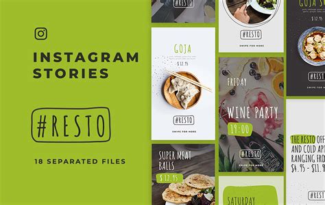 18 Resto Instagram Stories Free PSD Template - Free Photoshop files