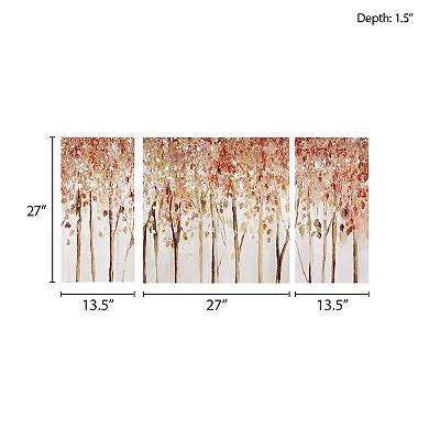 Madison Park Autumn Forest Textured Canvas Wall Art 3-piece Set