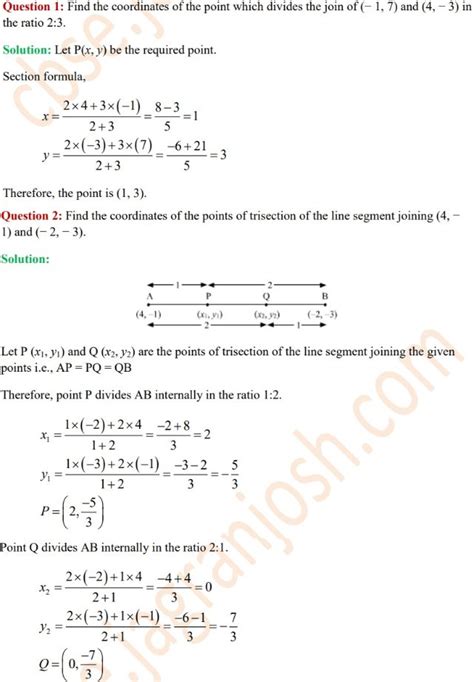Image result for Class 10 Maths Chapter Coordinate Geometry Exercise 7.2