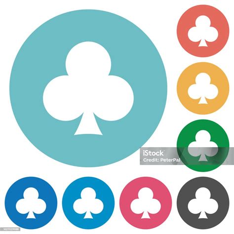 Club Card Symbol Flat Round Icons Stock Illustration - Download Image ...