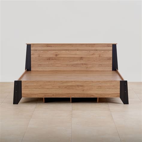 Buy Helios Amberly Trapez Queen Bed - Brown from Helios by Home Centre ...
