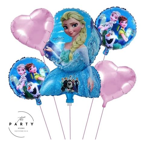 Frozen Princess Elsa and Anna Theme Foil Balloons - Set Of 5Pcs – The ...