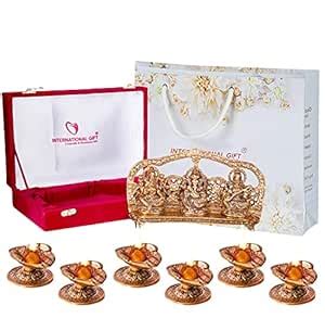 Buy INTERNATIONAL GIFT Copper Plated Laxmi Ganesh Saraswati GodIdol ...