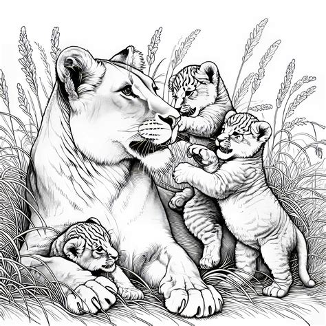 Lioness And Cub Coloring Pages [2025]