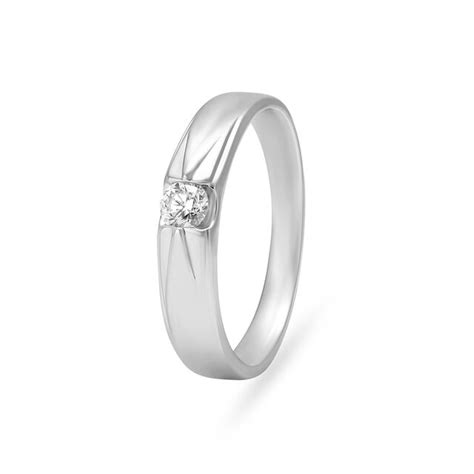 Single Stone Platinum Finger Ring