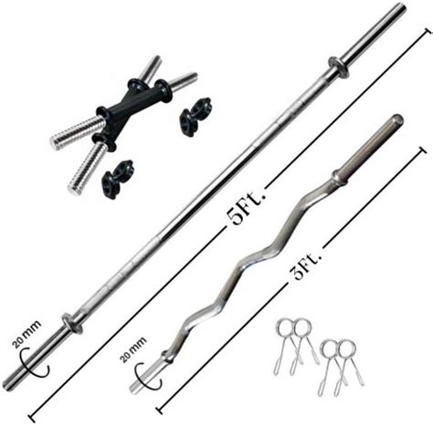 STARX 50 kg PVC 50KG Weight Plates with 3Ft Curl Rod and 5Ft Straight ...