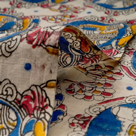 Buy (Pre-Cut 1.60 Mtr)Multi Floral Pattern Screen Printed kalamkari ...