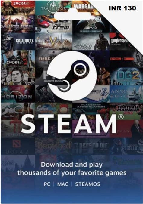 Steam Wallet Gift Code INR 130 Steam Wallet PC Code PC/MAC Code Only ...