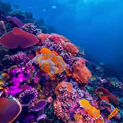 A beautiful coral reef in a tropical area (colorful vibrant abstract)