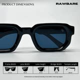 Vintage Cube - All Black Polarized Rectangle Sunglasses - RB2401 ...