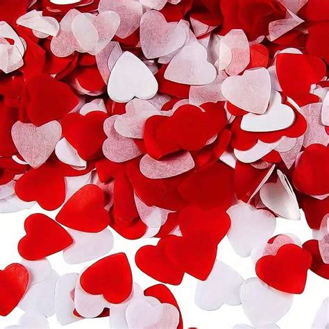 5000 stuks/pak 1-inch hartvormige confetti, witte en rode kleur ...