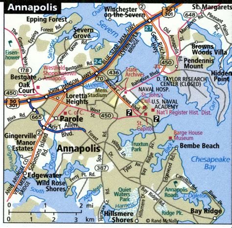 Annapolis city road map truck drivers area town toll free highways map ...
