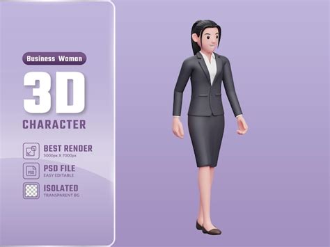 Beautiful woman in formal clothes walking pose 3d render business woman ...