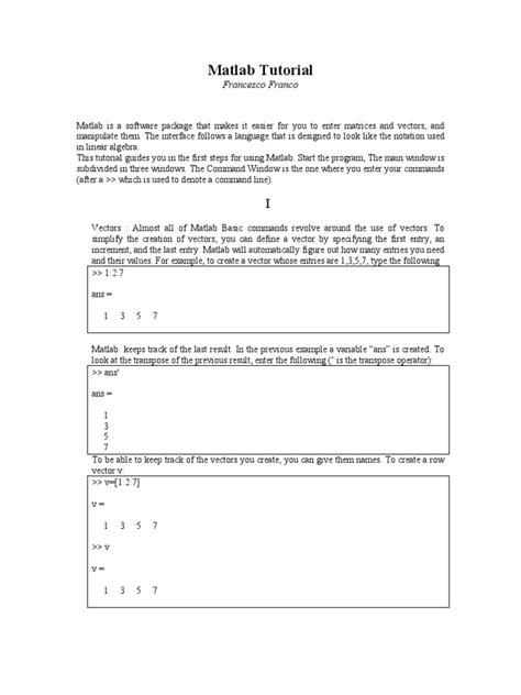 Image result for MATLAB Tutorial PDF