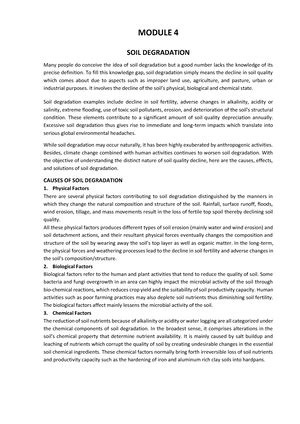 Applied Earth Systems Module 3 PART 1 - SOILS The time period soil may ...