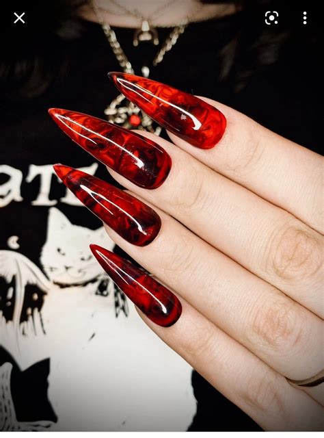 Pin by Leesa O'Keefe on Nails | Red acrylic nails, Gothic nails, Blood ...